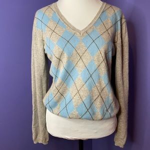 Burberry baby blue argyle sweater
